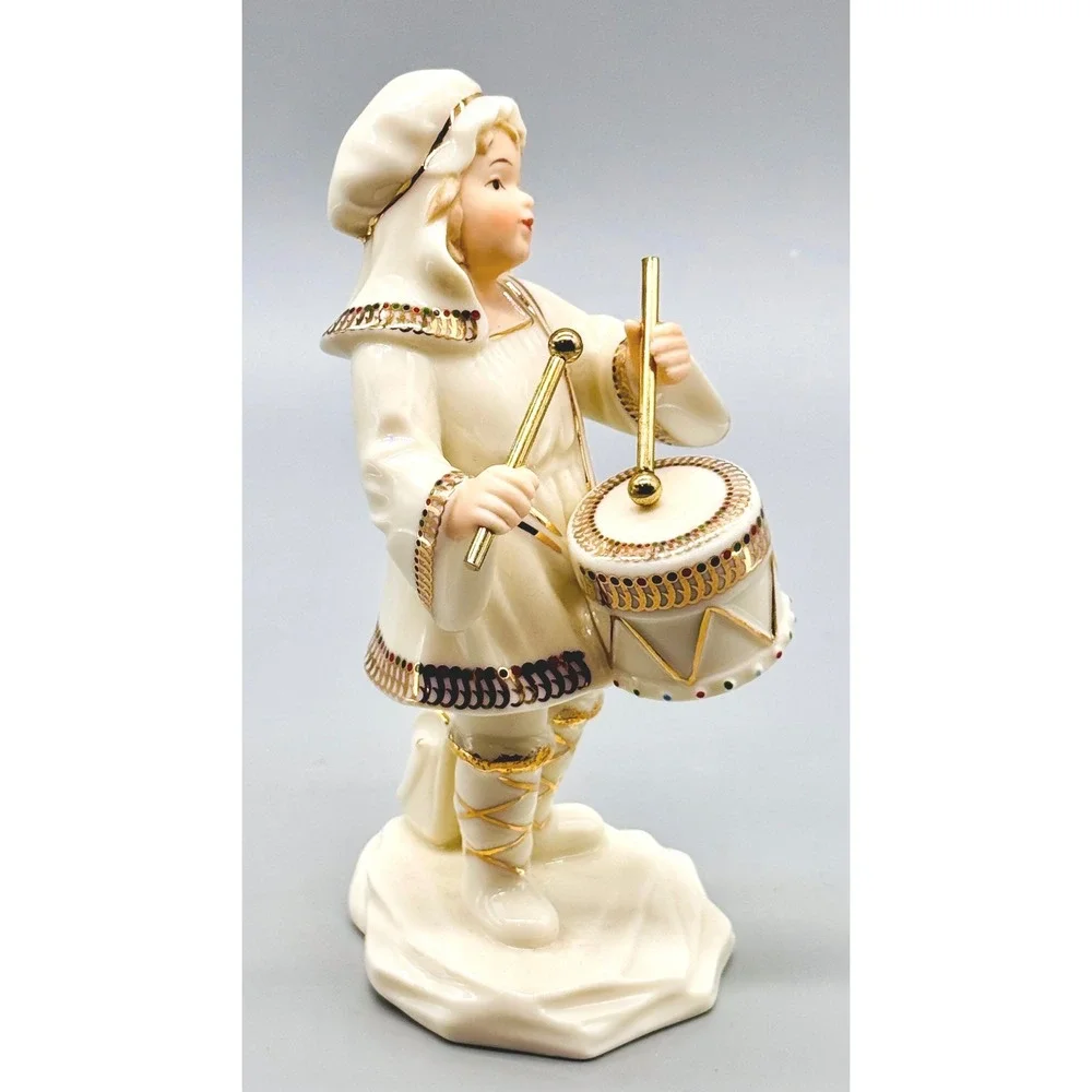 Jade Porcelain‎ Little Drummer Boy Cream Gold Trim Hand Painted Accents Bon Ton